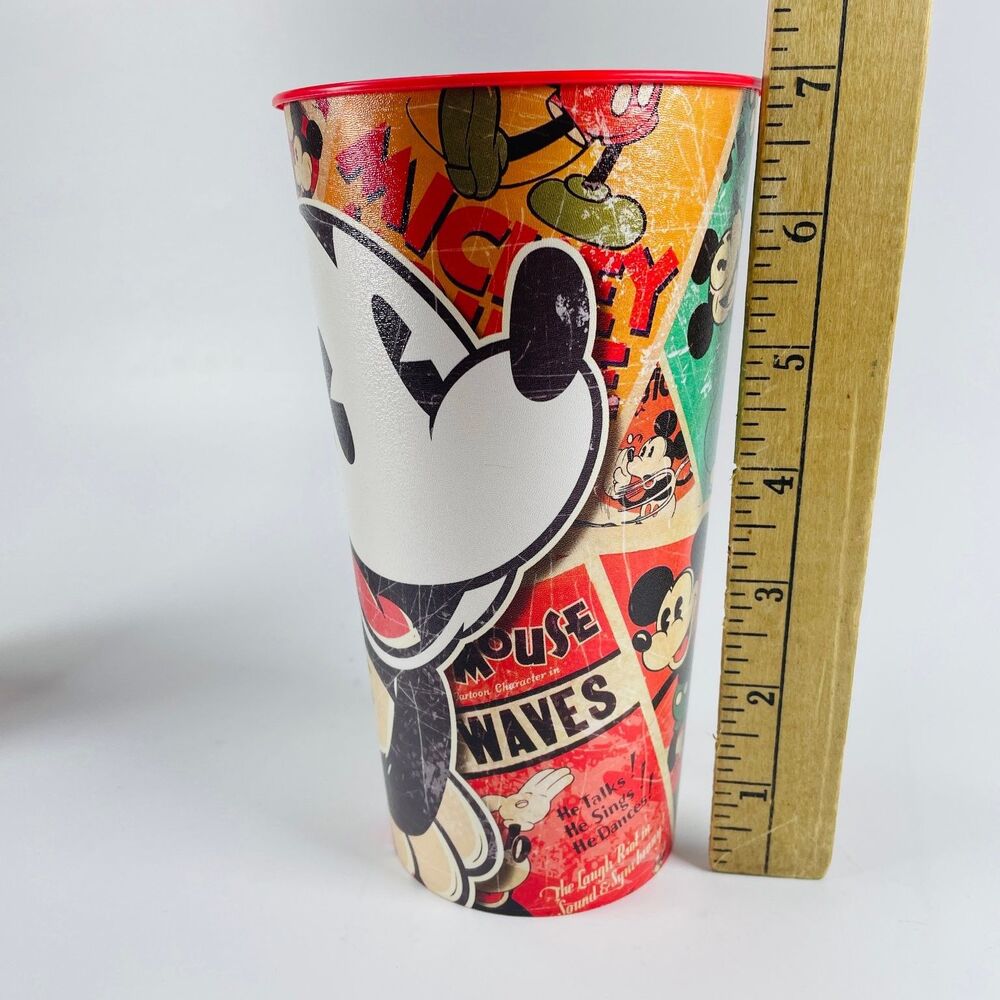 6 Disney Mickey Mouse 32oz Plastic Party Cups Vintage Comic Tumbler Designware - Picture 3 of 8